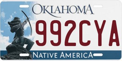 OK license plate 992CYA