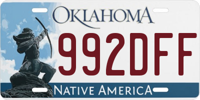 OK license plate 992DFF