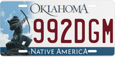 OK license plate 992DGM