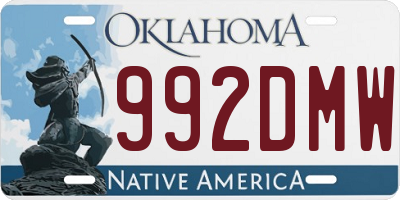 OK license plate 992DMW