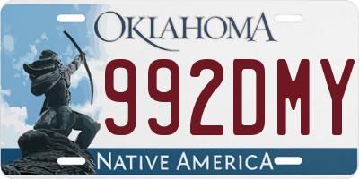 OK license plate 992DMY
