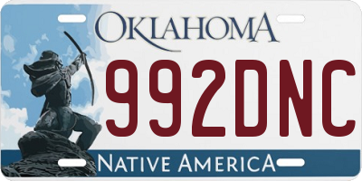 OK license plate 992DNC