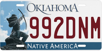 OK license plate 992DNM