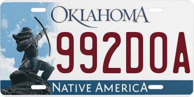 OK license plate 992DOA