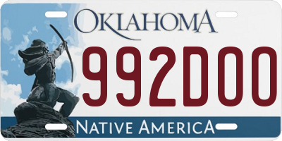 OK license plate 992DOO