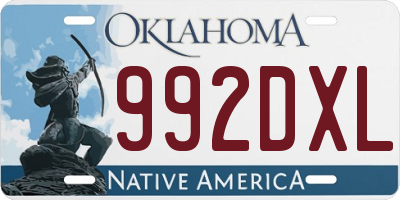 OK license plate 992DXL