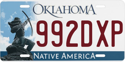 OK license plate 992DXP