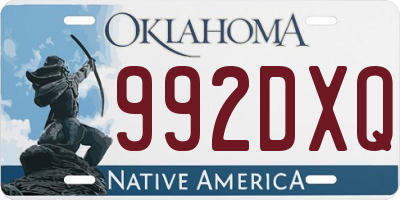 OK license plate 992DXQ