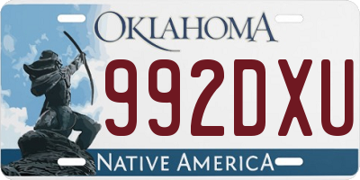 OK license plate 992DXU