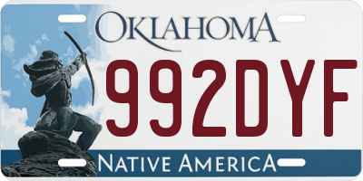 OK license plate 992DYF