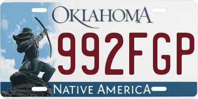 OK license plate 992FGP