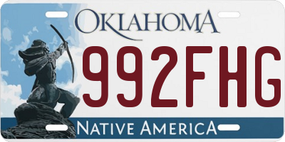 OK license plate 992FHG