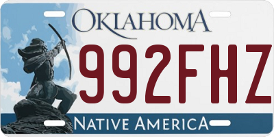 OK license plate 992FHZ