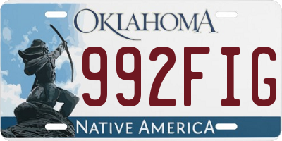 OK license plate 992FIG