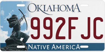 OK license plate 992FJC