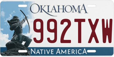 OK license plate 992TXW