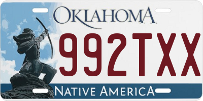 OK license plate 992TXX
