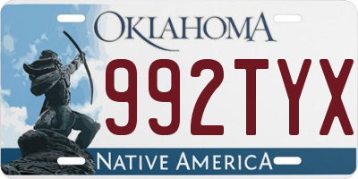 OK license plate 992TYX