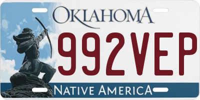 OK license plate 992VEP
