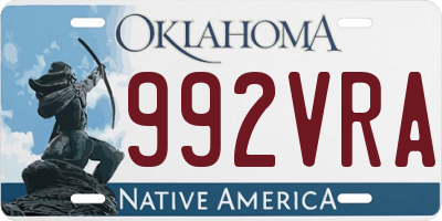 OK license plate 992VRA