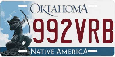 OK license plate 992VRB