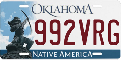 OK license plate 992VRG