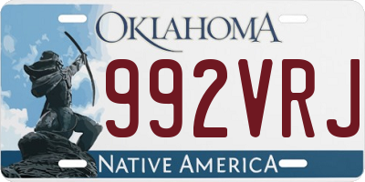 OK license plate 992VRJ
