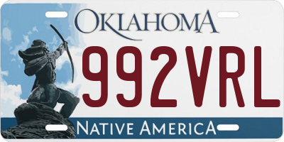 OK license plate 992VRL