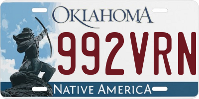 OK license plate 992VRN