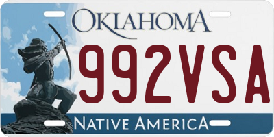 OK license plate 992VSA