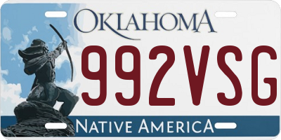 OK license plate 992VSG