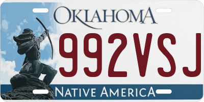 OK license plate 992VSJ