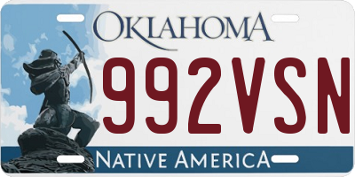 OK license plate 992VSN