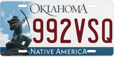 OK license plate 992VSQ