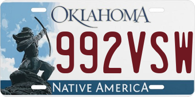 OK license plate 992VSW