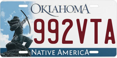OK license plate 992VTA