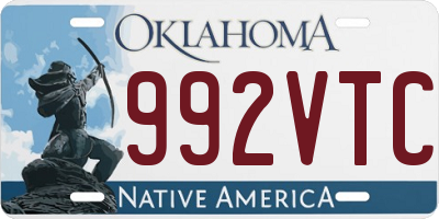 OK license plate 992VTC