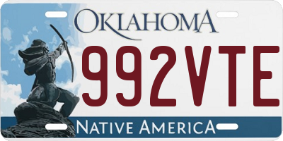 OK license plate 992VTE