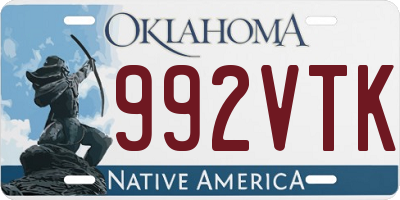 OK license plate 992VTK