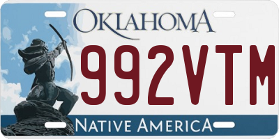 OK license plate 992VTM