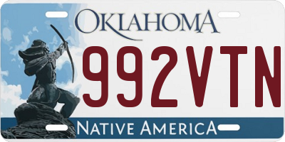 OK license plate 992VTN