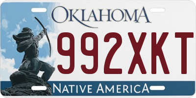 OK license plate 992XKT