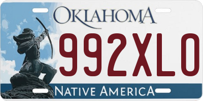 OK license plate 992XLO