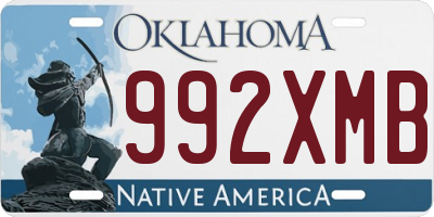 OK license plate 992XMB