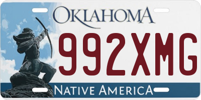 OK license plate 992XMG