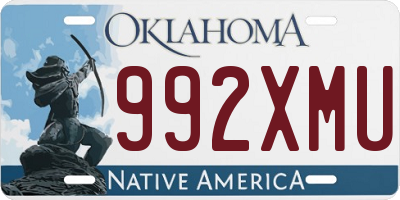 OK license plate 992XMU