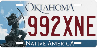 OK license plate 992XNE