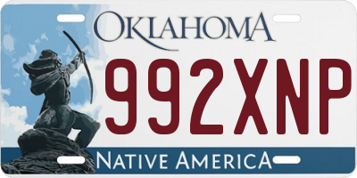 OK license plate 992XNP
