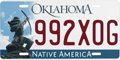 OK license plate 992XOG