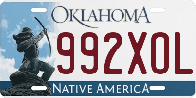 OK license plate 992XOL